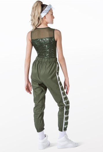Pre-Owned Costume Weissman  14121 Medium Adult Black Striped Pants Hip Hop Jazz Sequin
