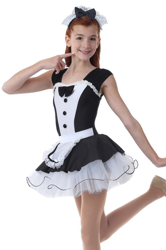 Pre-Owned Costume Layla's  L2392 Large Child Black Dress Jazz Tap  Maid