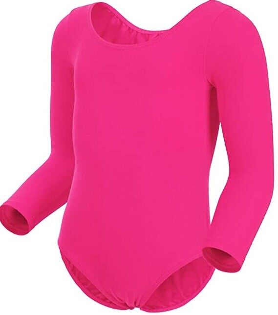 Pre-Owned Leotard Unbranded XL Child Hot Pink Cotton Ballet Tap Jazz