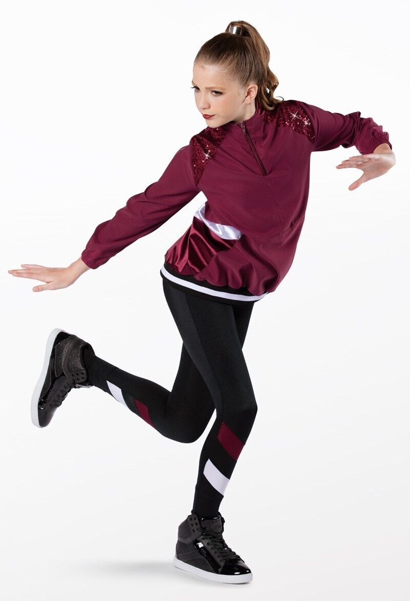 Pre-Owned Costume JACKET ONLY Weissman 13463 Medium Child Burgundy Hip Hop Clogging