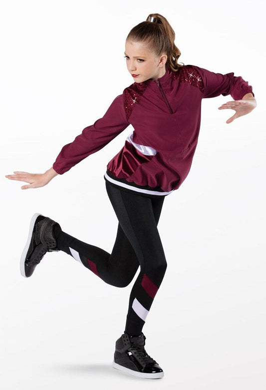 Pre-Owned Costume JACKET ONLY Weissman 13463 Medium Child Burgundy Hip Hop Clogging