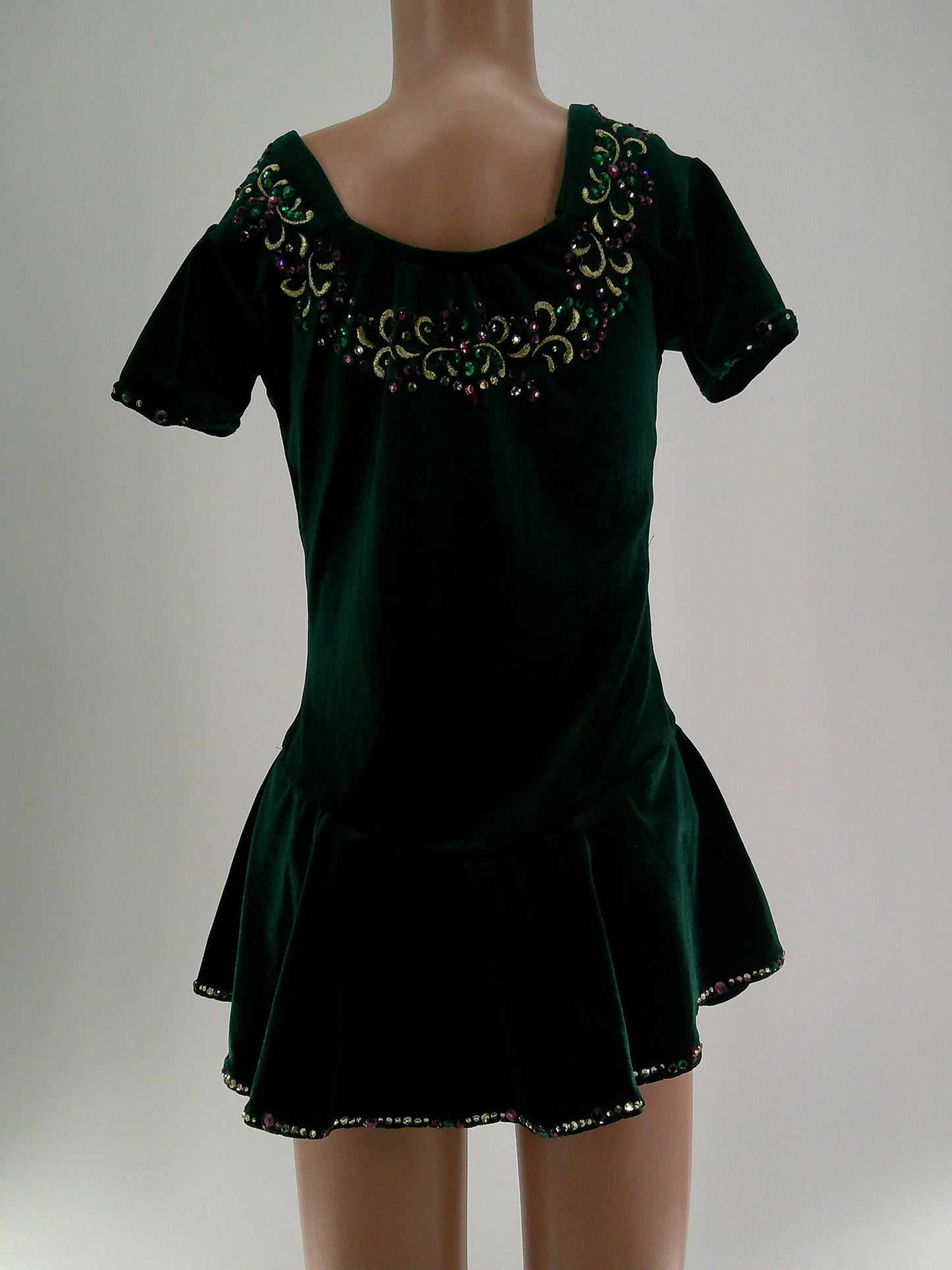 Pre-Owned Costume Unbranded   Large Child Green Embroidery Irish Rhinestones Irish