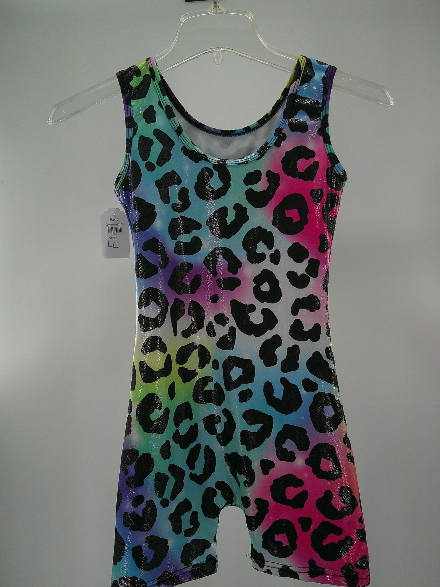 Pre-Owned Biketard Amazon Large Child Rainbow Leopard Acro Tumbling
