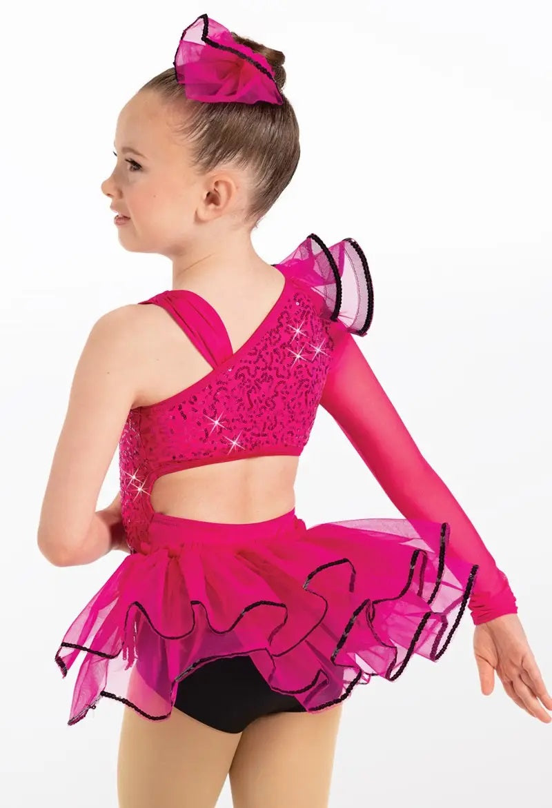 Pre-Owned Costume Weissman  13779 Medium Child Green Fringe Jazz Sequin