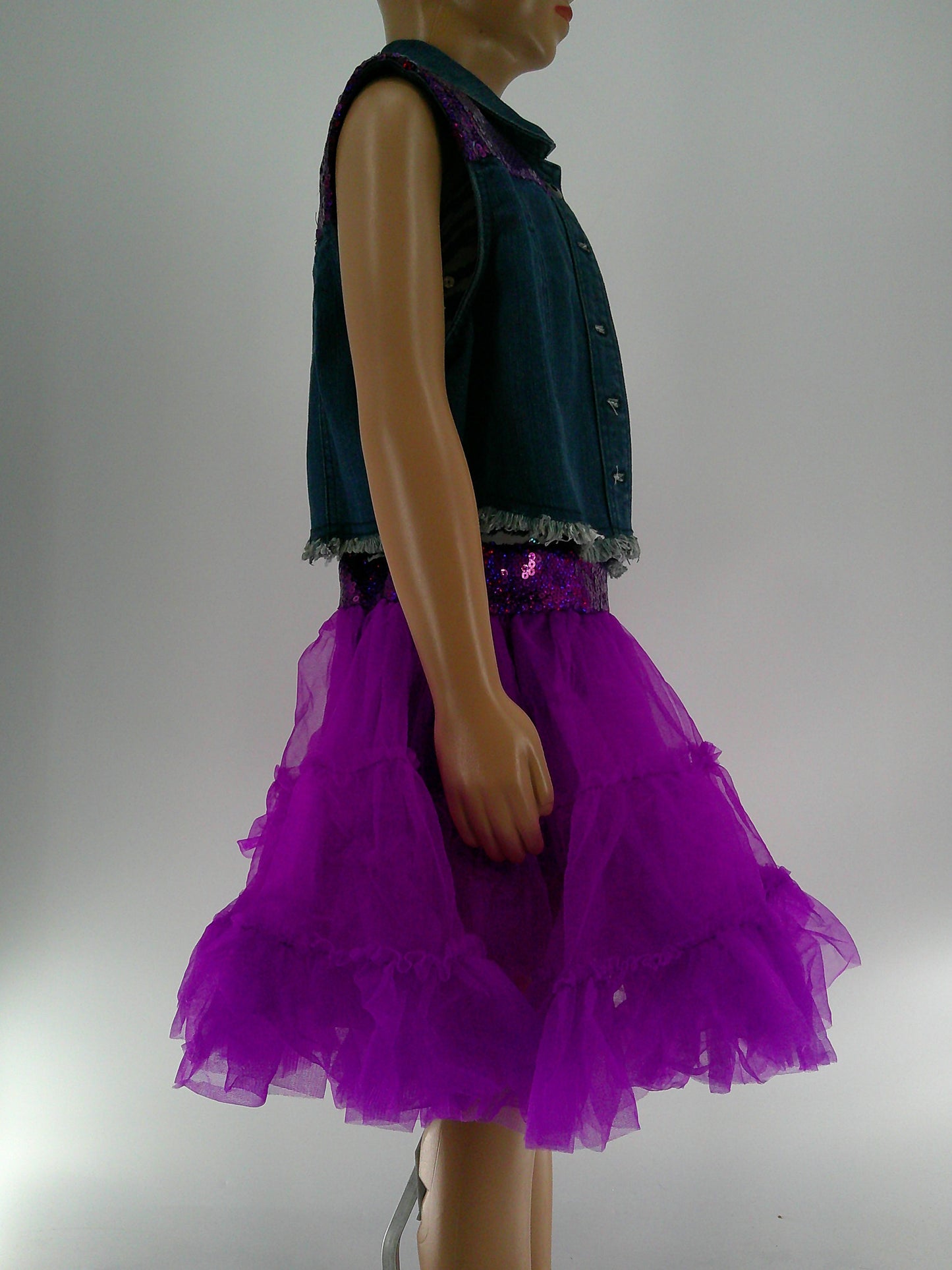 Pre-Owned Costume Weissman  8590 Medium Child Purple Tutu Jazz Sequin