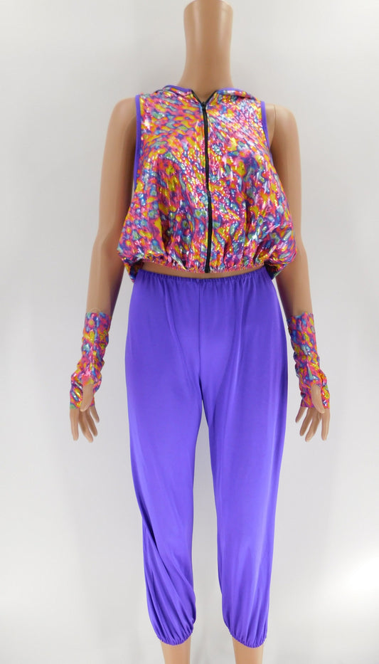 Pre-Owned Costume Dansco   Medium Adult Purple  Jazz Hip Hop Tap