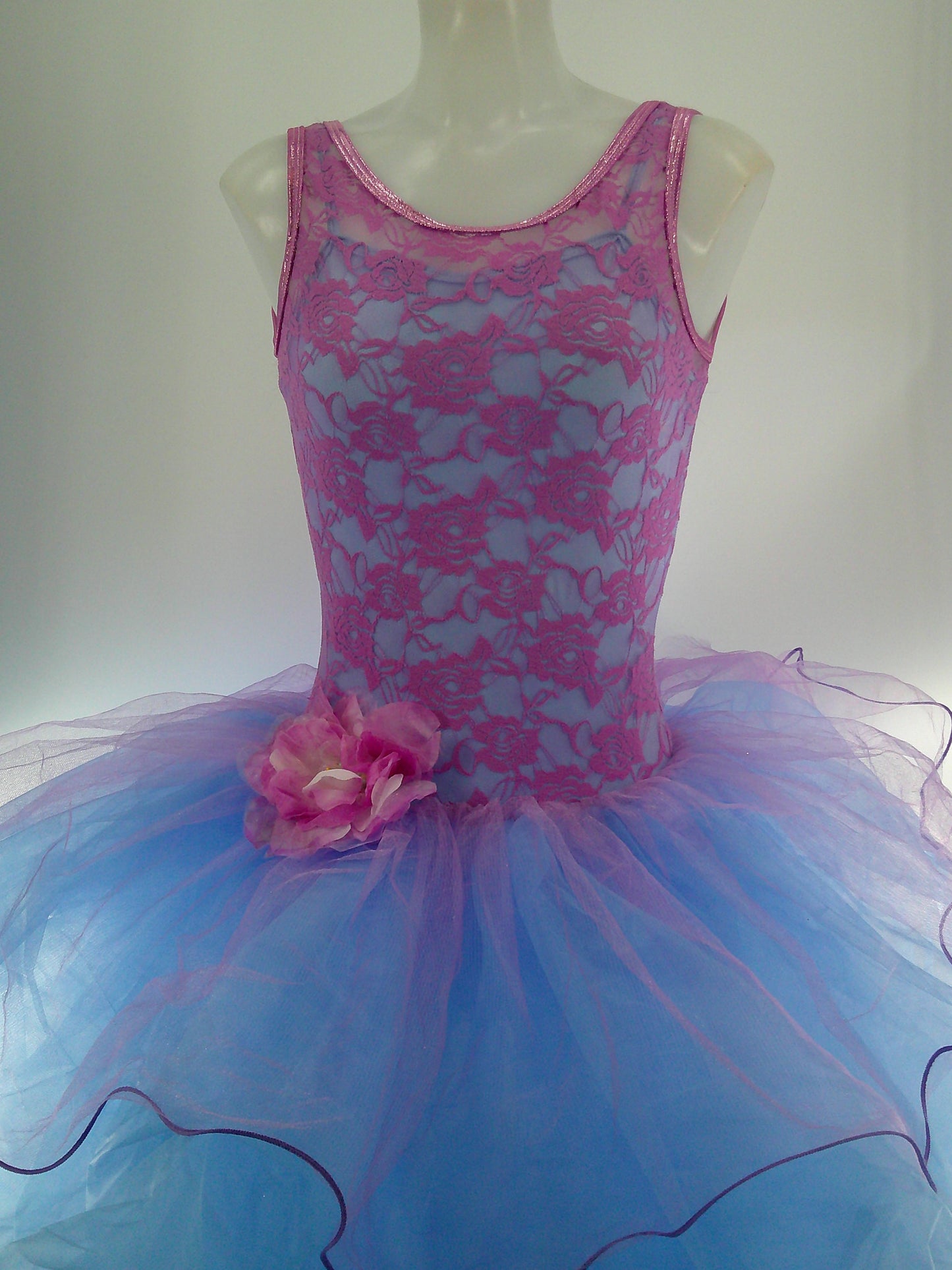 Pre-Owned Costume Curtain Call E1175L Medium Adult Blue Tutu Ballet Metallic