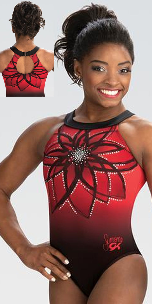 Pre-Owned Leotard Gk Elite Child Small Simone Red Gymnastics