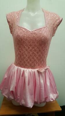 Pre-Owned Costume Curtain Call E1795 Medium Adult Pink Jazz Sequin