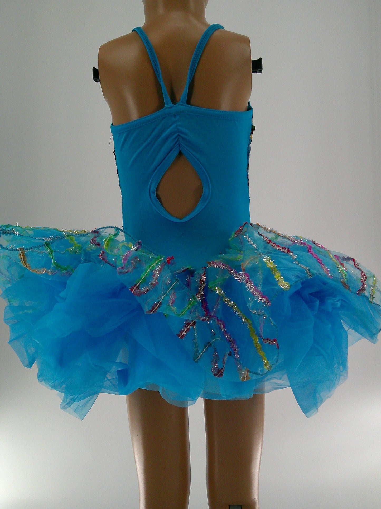 Pre-Owned Costume Costume Gallery  15304 Small Child Turquoise  Dress Jazz Sequin
