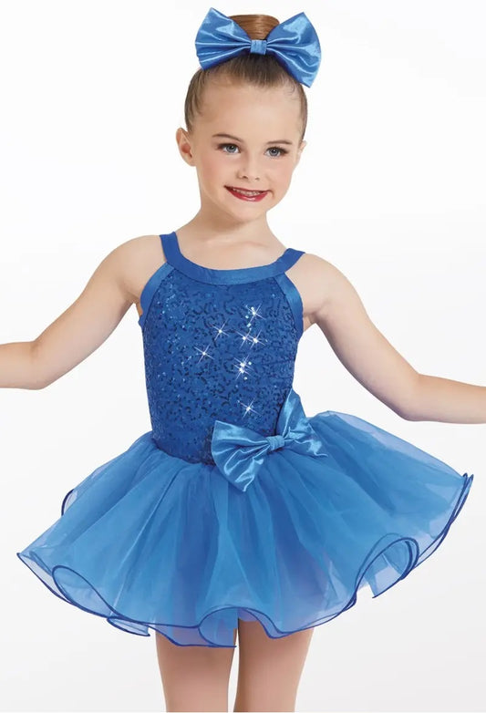 Pre-Owned Costume Weissman 12410 Medium Child Blue Tutu Jazz Sequin