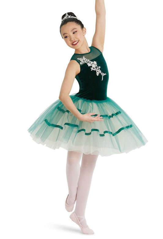 Pre-Owned Costume Weissman  11683 Large Child Green Tutu Ballet Sequin