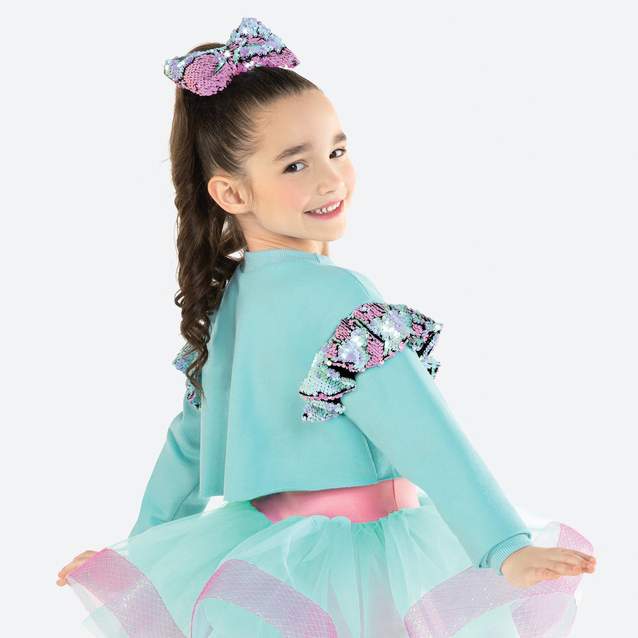Pre-Owned Costume Revolution  RC23510 Medium Child Green Tutu Hip Hop Sequin