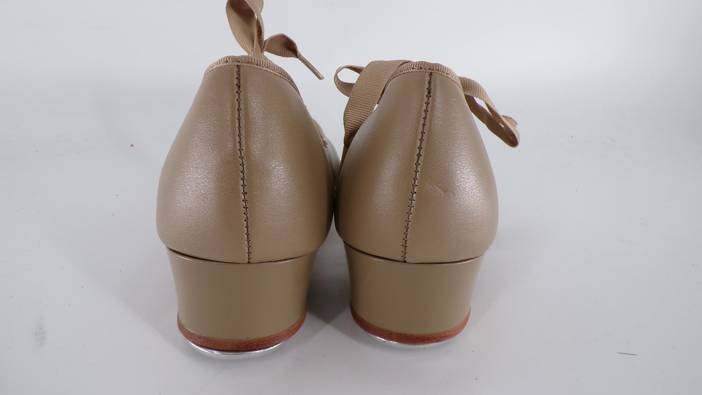 Pre-Owned Tap Shoes Barbette Adult 7.5M Tyette Leather Ribbon Student