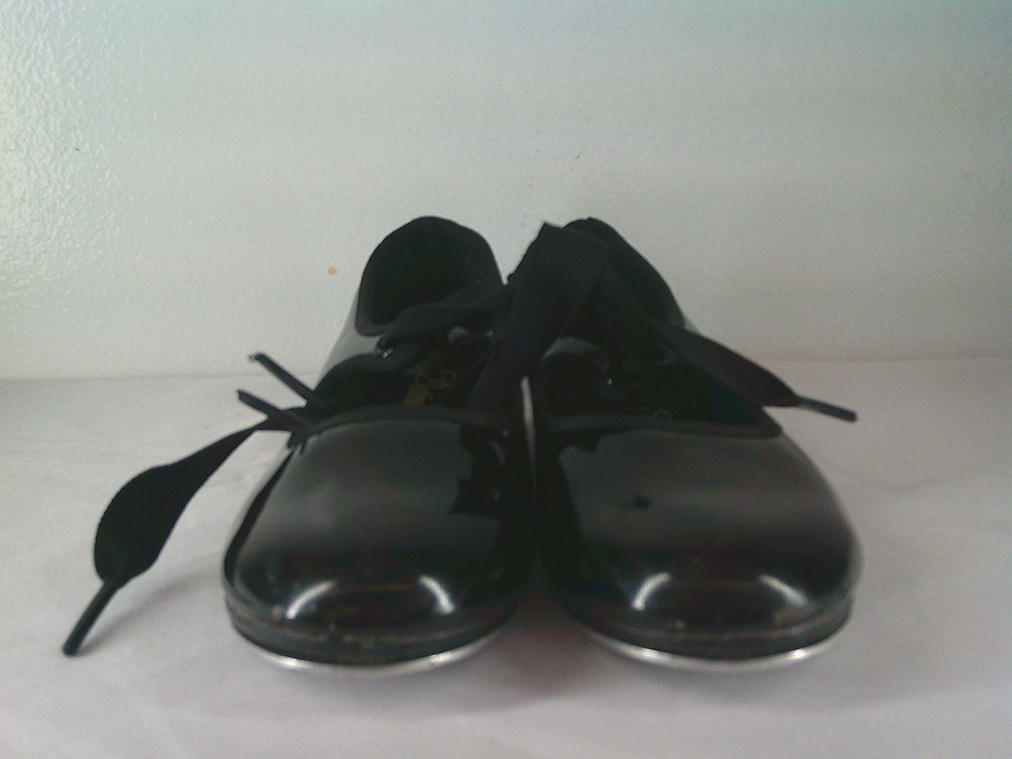 Pre-Owned Tap Shoes Dance Class Kids 12m Tyette Leather Ribbon Student
