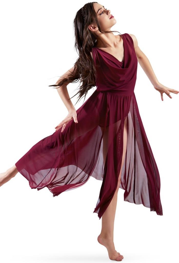 Pre-Owned Costume Balera D10454 Large Child Burgundy Lyrical