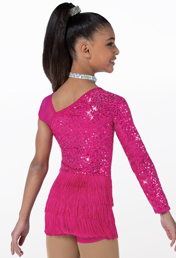Pre-Owned Costume Weissman 12318 Large Child Yellow Fringe Skirt Jazz Tap Sequin