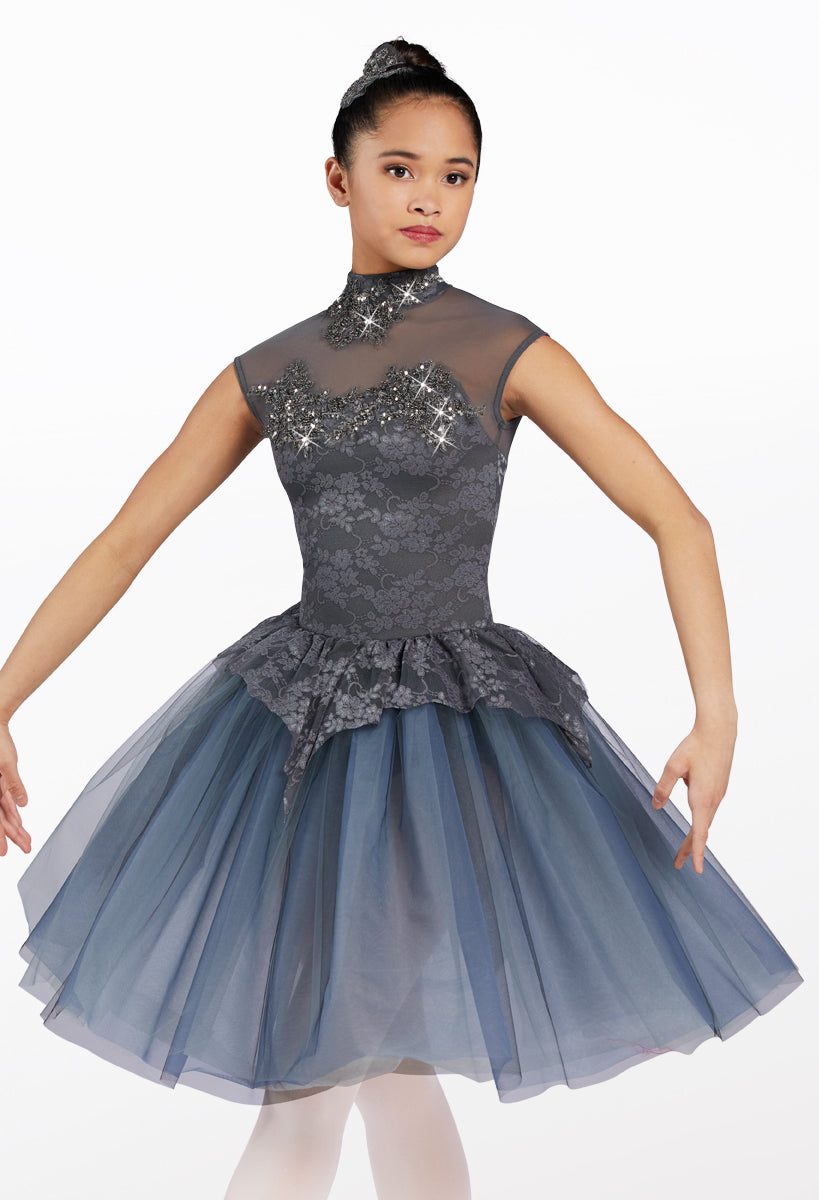 Pre-Owned Costume Weissman  12879 Medium Child Blue Lace Overlay Ballet