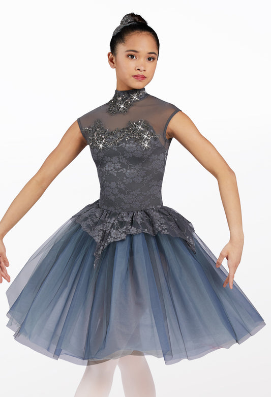 Pre-Owned Costume Weissman  12879 Intermediate Child Blue Lace Overlay Ballet