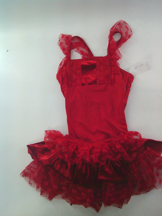 Pre-Owned Leotard & Skirt Capezio   Intermediate Child Red Blue  Ballet Tap