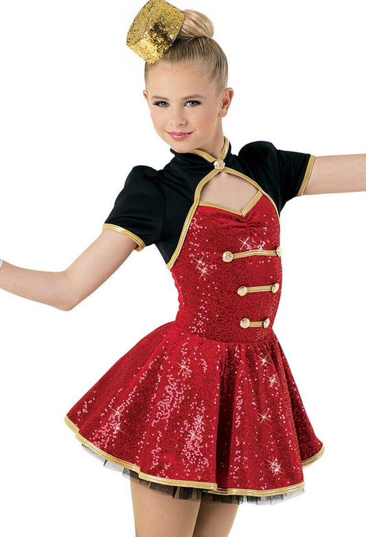 Pre-Owned Costume XL Child Red Weissman 9680 Jazz Tap Musical Theater Sequin Dress Bellhop