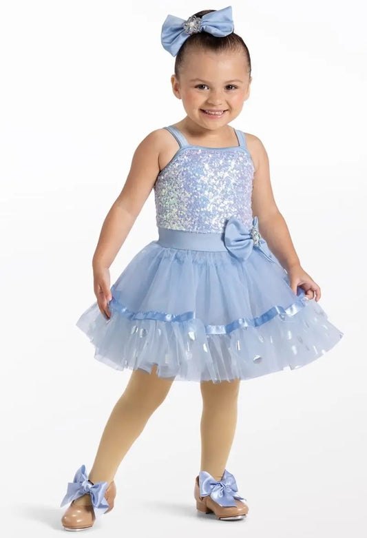 Pre-Owned Costume Weissman  13502 XS Child Blue Dress Ballet  Sequin