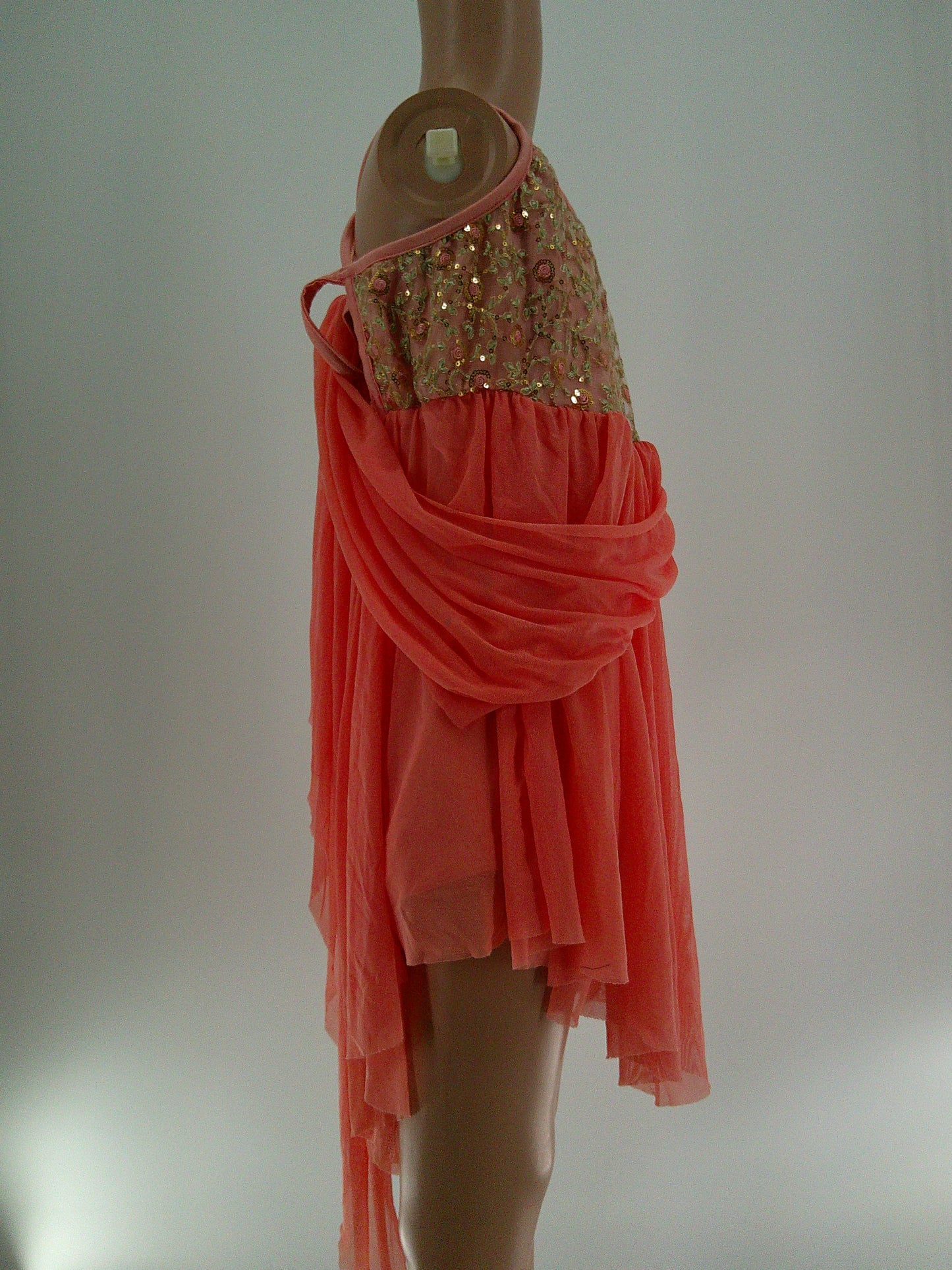 Pre-Owned Costume Art Stone 26051 XL Child Peach Dress Ballet Sequin 1