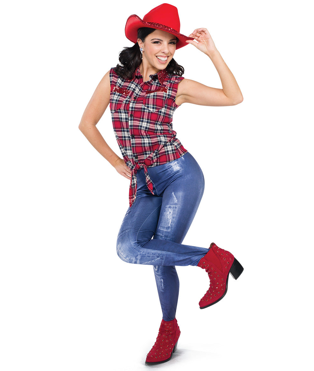 Pre-Owned Costume  A Wish Come True  V2292Y Medium Adult Red Top and Leggings Hip Hop Sequin
