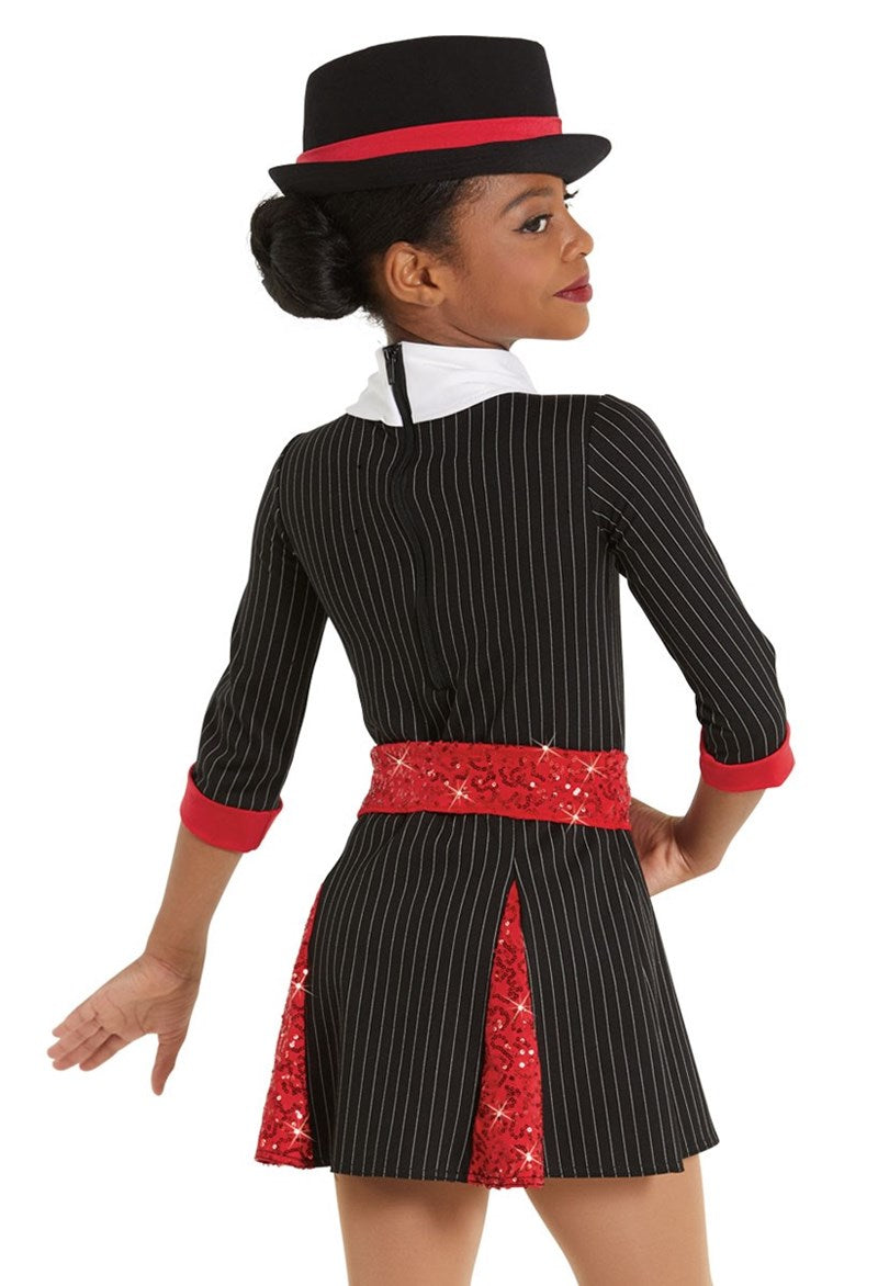 Pre-Owned Costume Weissman  12049 Medium Child Red Dress Jazz Sequin Suit