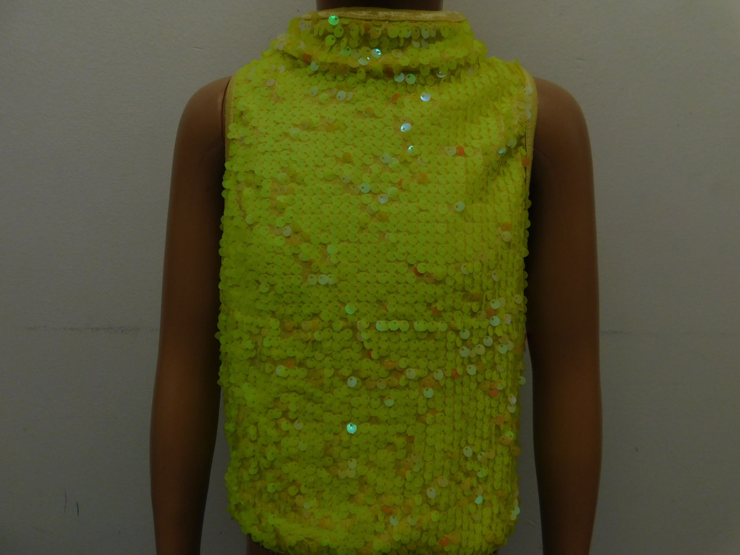 Pre-Owned Costume Crop Top Balera  SQ9601 Large Child Neon Yellow  jazz Tap