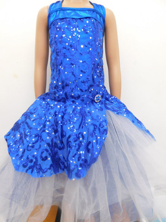 Pre-Owned Costume Curtain Call  E2196 Large Child Royal Blue  Ballet