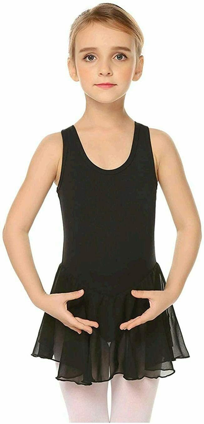 Pre-Owned Leotard Dress Arshiner Large Child Black Ballet Tap Jazz