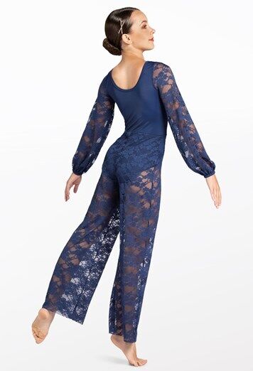 Pre-Owned Costume Weissman  13251 Intermediate Child Navy Blue  Lyrical