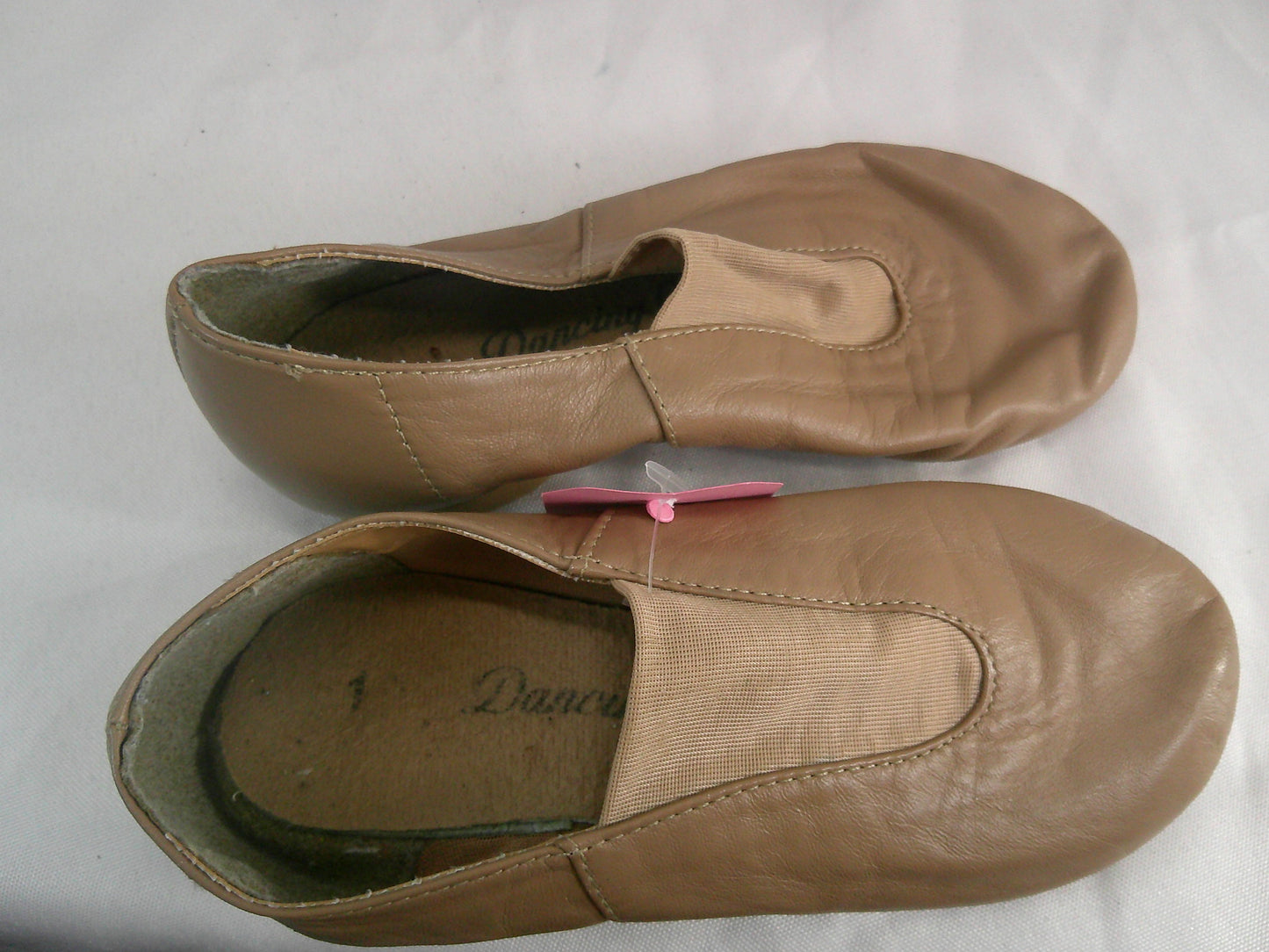 Pre-Owned Jazz Shoes Dancing Fair Big Kid 1M Top Elastic Leather Slip On