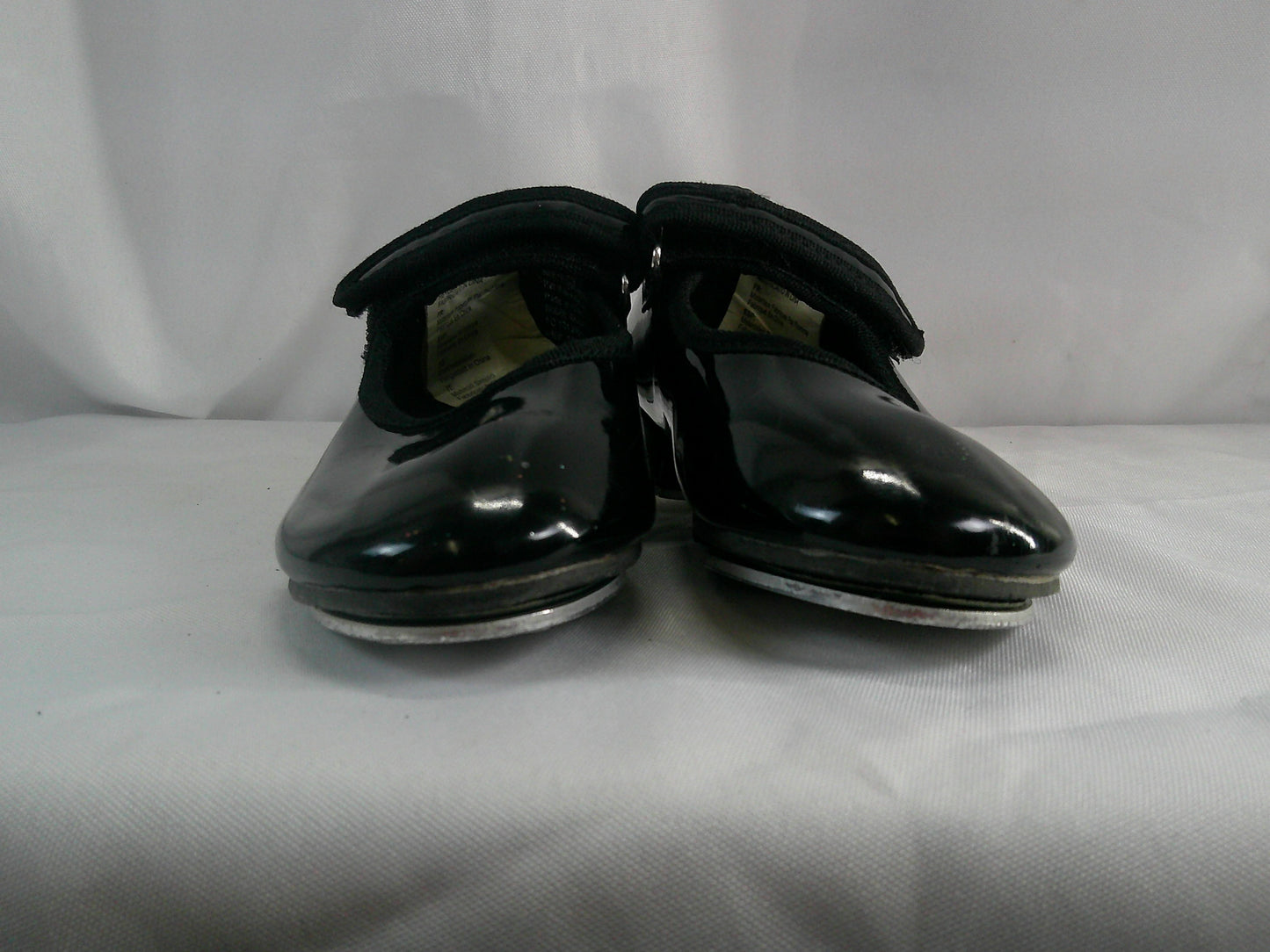 Pre-Owned Tap Shoes Revolution Girls 11M Black Mary Jane Leather Loop Strap