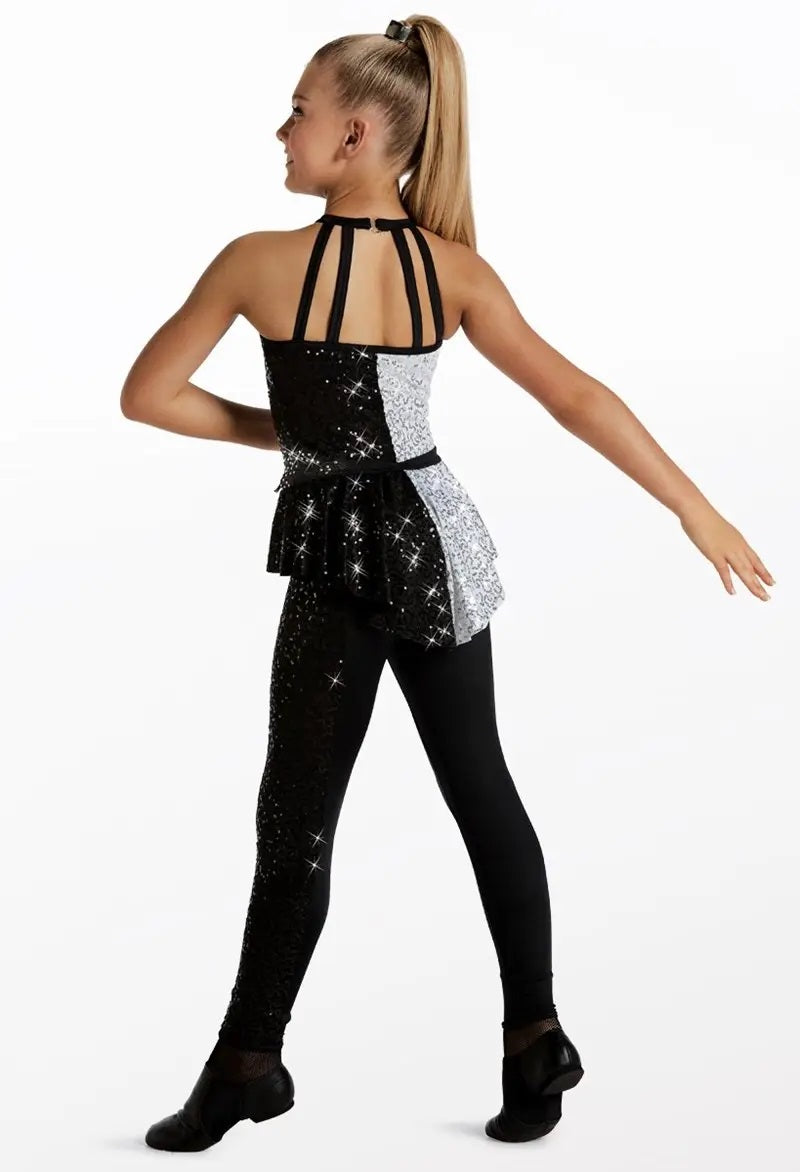 Pre-Owned Costume Weissman 15712 Large Child Red Jumpsuit Jazz Tap Sequins