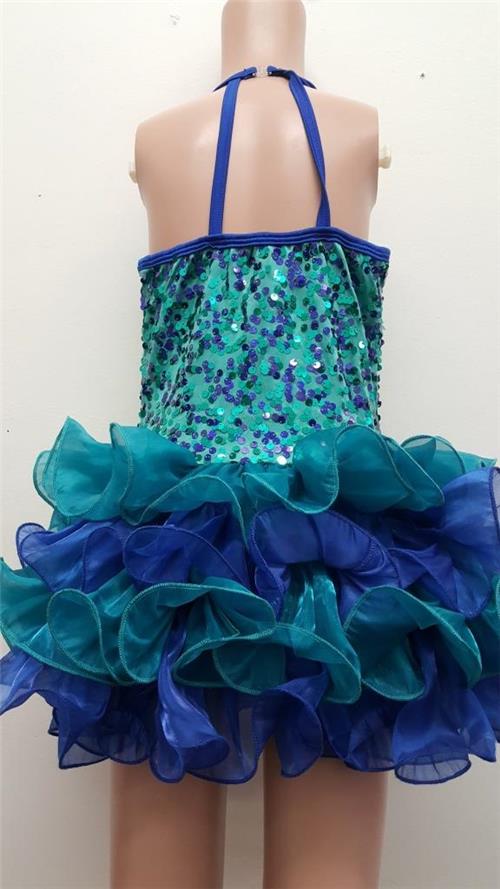 Pre-Owned Costume Curtain Call E2016 Medium Child Teal Green Blue Ballet