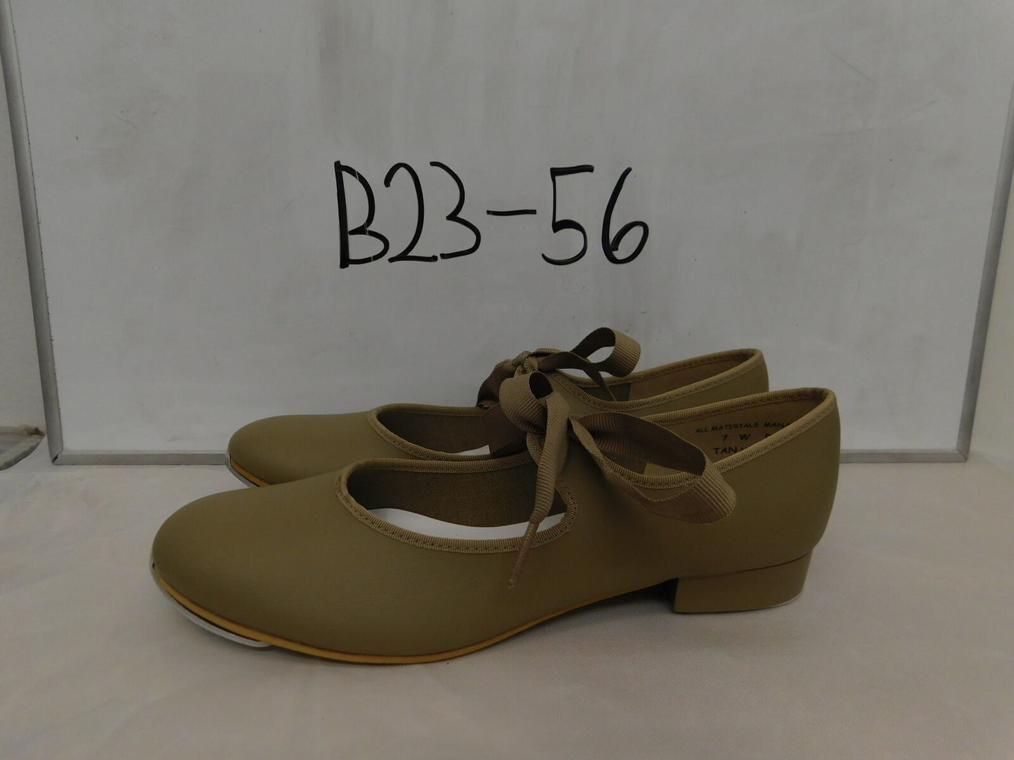 Pre-Owned Tap Shoes Barbette Adult 7W Tyette Leather Ribbon Student