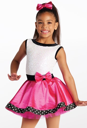Pre-Owned Costume Weissman  15332 Int. Child Pink Dress Jazz Tap Sequin