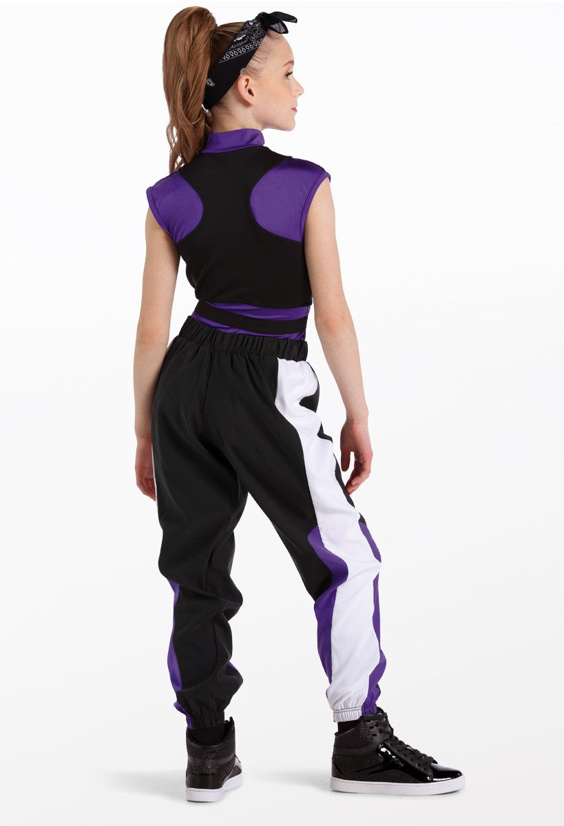 Pre-Owned Costume Large Adult Purple Weissman 14477 Hip Hop Jazz Tap Clogging Sequin Jumpsuit