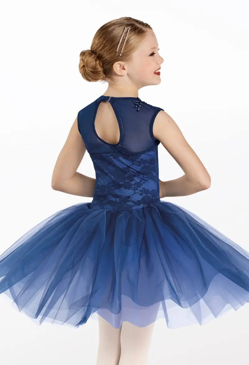 Pre-Owned Costume Weissman  12983 Large Child Blue Tutu Ballet  Sequin