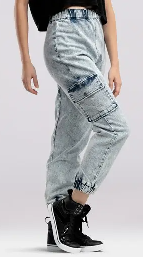 Pre-Owned Denim Joggers Balera  ah11504 XS Adult Blue  Hip Hop Tap