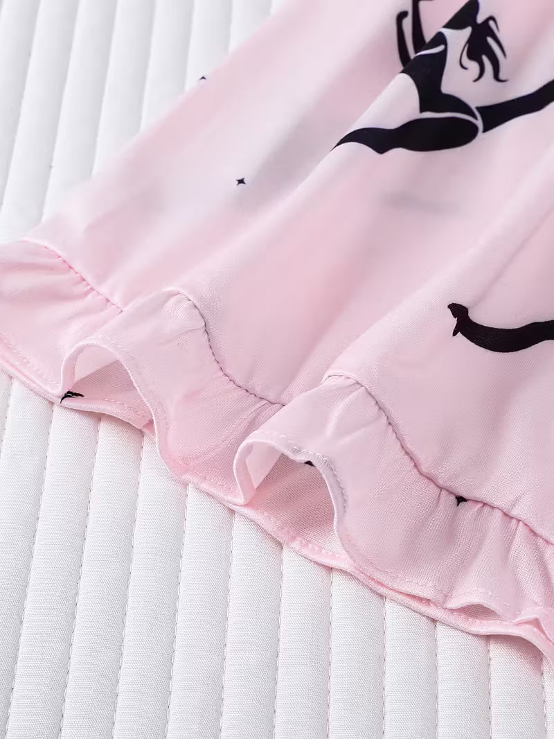 New Pajama Sets Top and Shorts Dancer Print