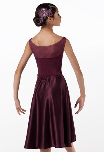Pre-Owned Costume Weissman 13094 Large Child Burgundy Dress Lyrical Contemporary