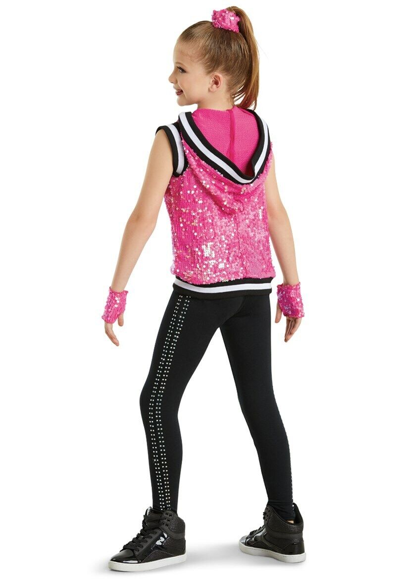 Pre-Owned Costume Weissman 11407 Small Adult Pink Vest Pants Hip Hop Jazz Sequins