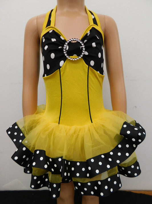 Pre-Owned Costume Curtain Call  J5357 Small Child Yellow Tutu Dress Jazz Tap