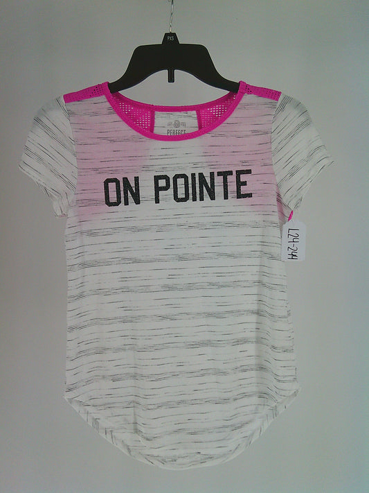 Pre-Owned T-Shirt SO   Large Child Pink White  Pointe