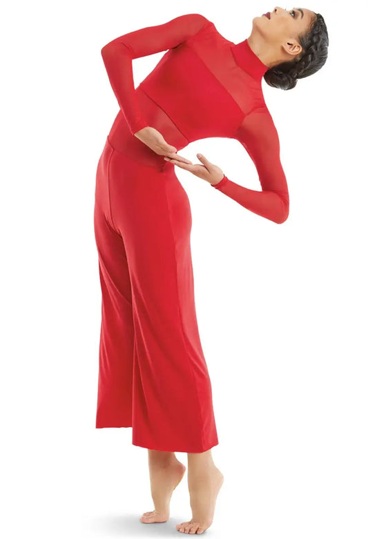 Pre-Owned Costume XL Adult Red Weissman MJ11187 Contemporary Lyrical Jazz Unitard Mesh