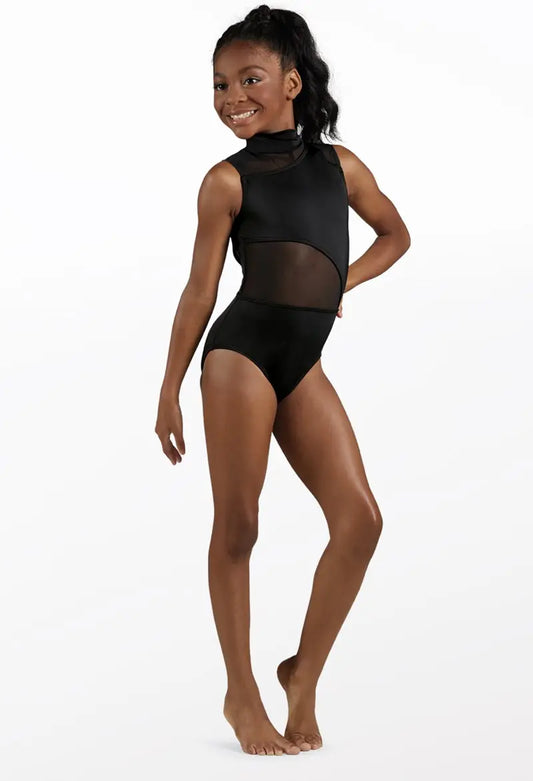 New Leotard Leotard 6x-7 Child Balera MT11612 Black Moch Neck Mesh Ballet Tap Jazz