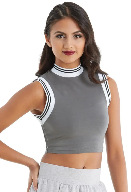 Pre-Owned Crop Top PT11140 Weissman Gray Small Adult Hip Hop Jazz
